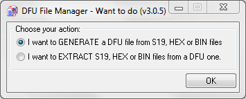 Generate .DFU file from an .HEX or .S19 file