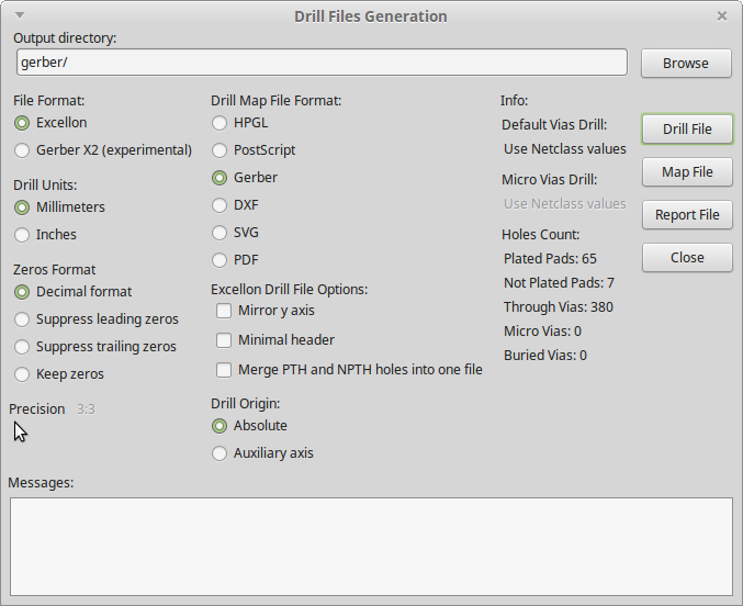 Gerber Export Settings